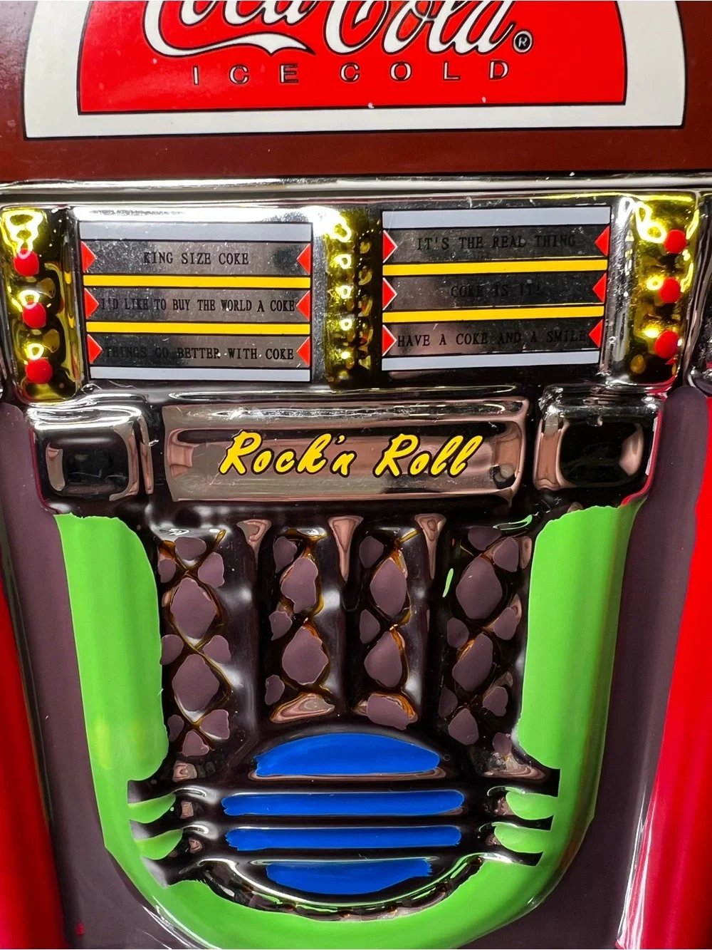 Vintage 2002 Coca-Cola Jukebox Cookie Jar by Gibson